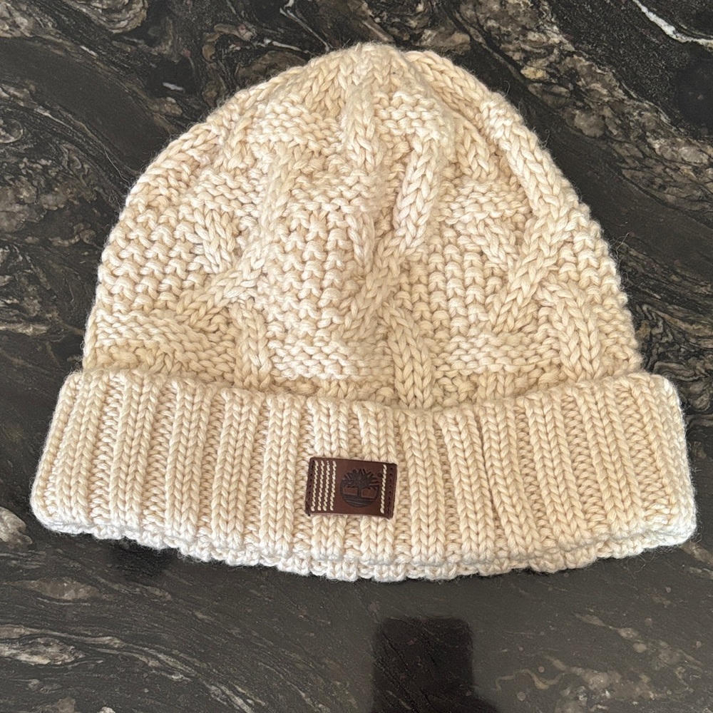 Timberland Off-White Cable Knit Beanie